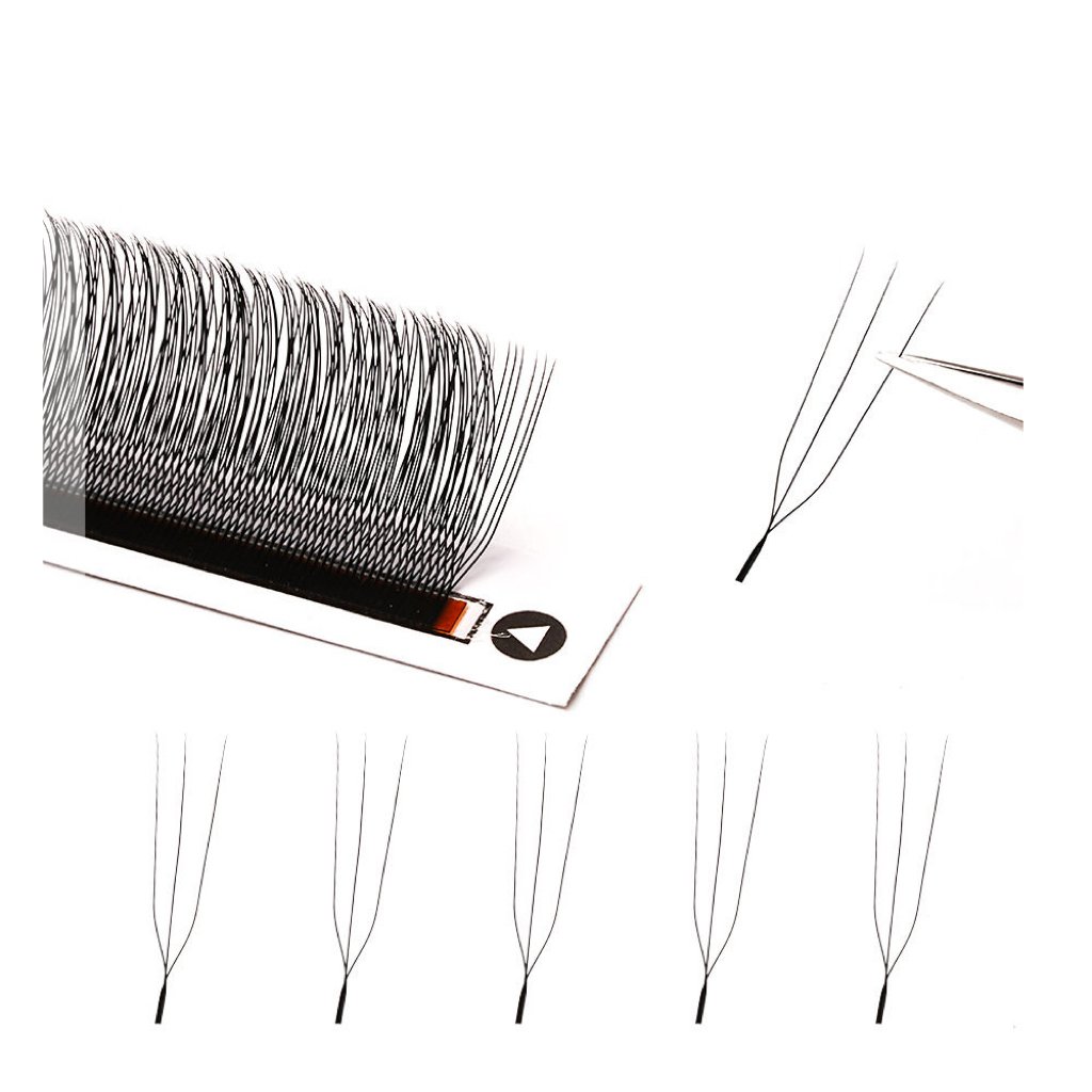 3D U Shaped Eyelash Extensions with Three Fibers