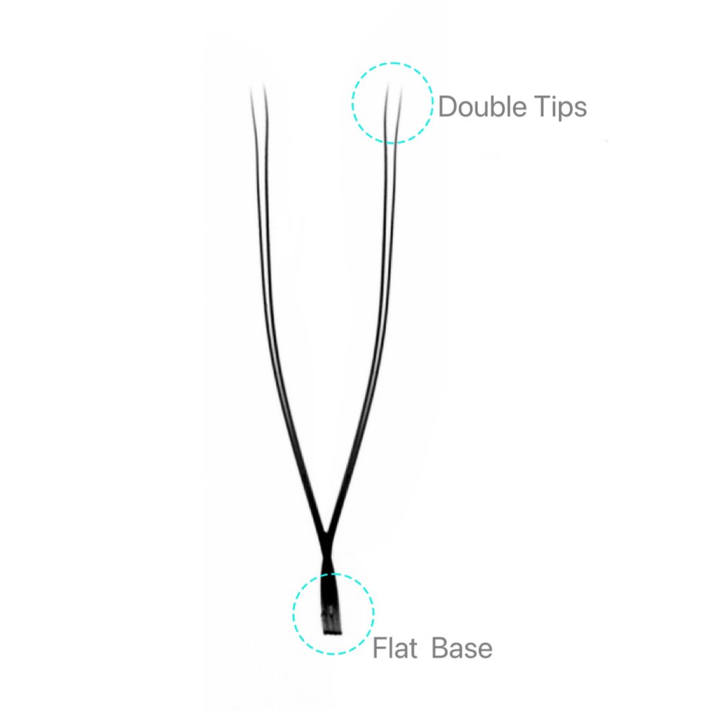 Double 2D U YY Lash Extensions with flat base