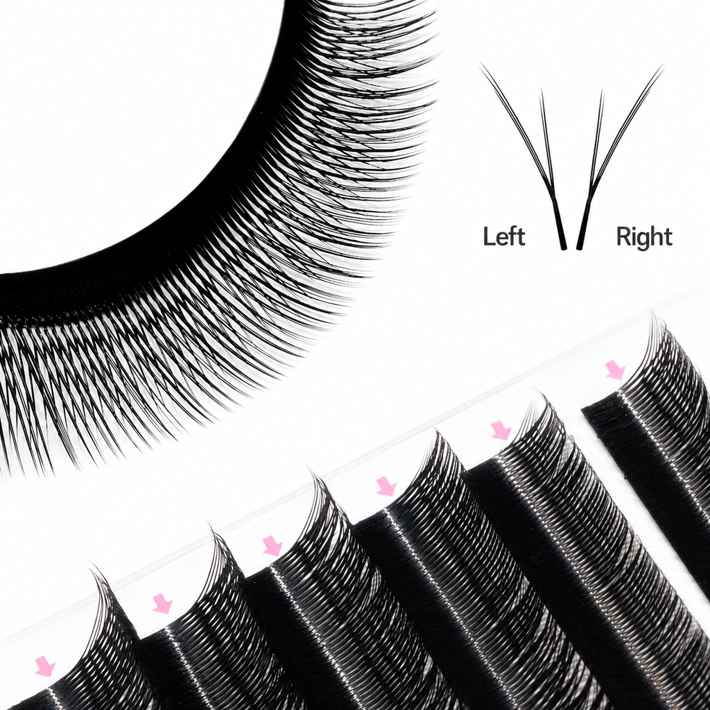 Fox 5D YY Lash Fans with Two Groups of Fibers, One with Two and One with Three